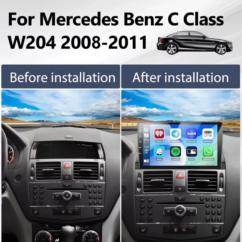 Carplay For Mercedes Benz C-Class W204 S204 2007-2014 Android15 Car Stereo Radio Foto 3 de 4