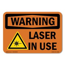 Laser In Use ANSI Warning Sign Metal Plastic Decal