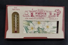 TV, Radio Advertising Pop-Up Thermometer, vintage, Geneva, New York , EX COND.