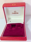 VINTAGE GENUINE OMEGA Red watch box case wood leather ring type 260524001yA