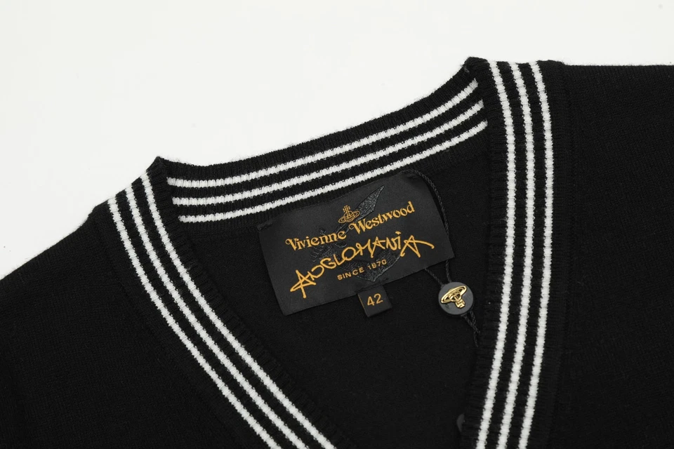 Suéter Cárdigan Tejido Vivienne Westwood Camisa Manga Larga Color Negro Talla L Foto 3 de 4