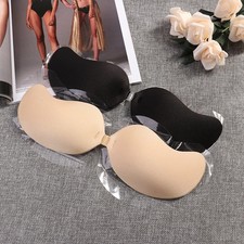 Silicone Adhesive Strapless Bra Women Invisible Backless Push Up Stick On Cover