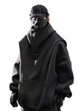 Niepce Men  s Japanese Streetwear Hoodie Nexus Sweatshirt with Design