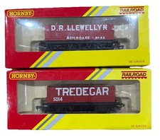 Hornby OO R6721 & R6370 - 2 x LWB Open Wagon’s - Tredegar & DR Llewellyn - NEW