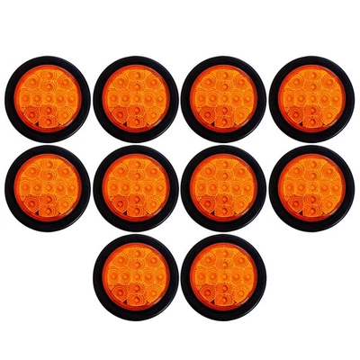 ALL STAR TRUCK PARTS Amber/Red 2.5" Round Led Clearance Side Marker Lights Kit 13 LED Diodes