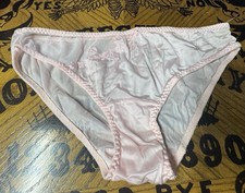 VINTAGE GREEN CO MAID EMBROIDERED PANTY  SIZE SMALL.  PINK
