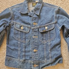 Vintage 70's Lee Riders Youth Large Denim Trucker Jacket PATD-153438 USA