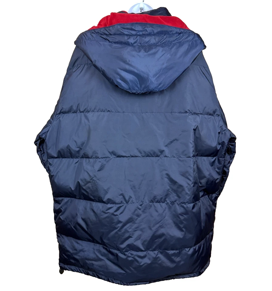 Tommy Hilfiger Men's XXL Down Parka Detachable Hood Navy Blue Puffer Coat 90's - Image 2 of 4