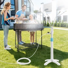 Stand Patio Misters – 46" Adjustable Height w/ 5 Nozzles & 26FT Hose for BBQ