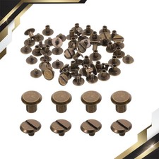 30 Set M4 x 6mm Chicago Screw Metal Stud Screw Rivets Leather Bronze