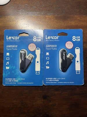 New Lexar JumpDrive Twist Turn 8GB Hi-Speed USB Flash Drive Blue(2 Units)  
