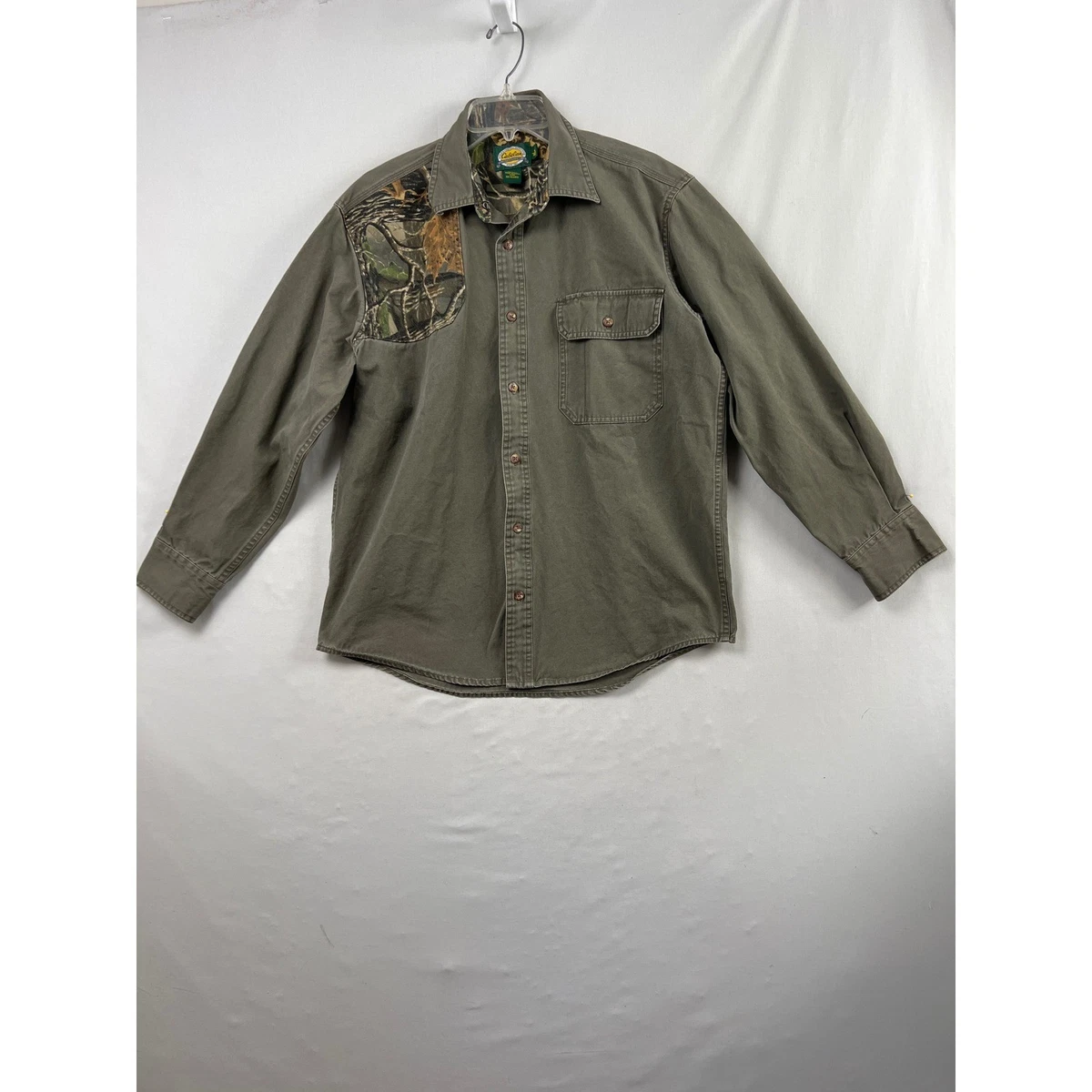Chemise boutonnée camouflage Cabelas vintage des années 1980