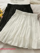 Women's High Waist Slim Pleated A Line Mini Skirts Casual Short Female