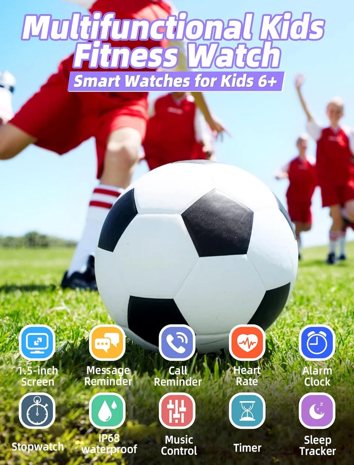 Smart Watch per Bambini,Ip68 Impermeabile per Bambini Fitness Activity Tracker W - Immagine 2 di 4