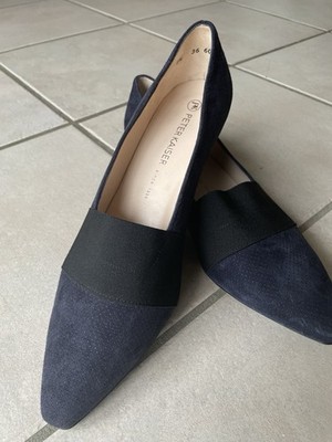 Peter Kaiser Damen Pumps Gr. 36 Dunkelblau   Veloursleder Blockabsatz Elegant