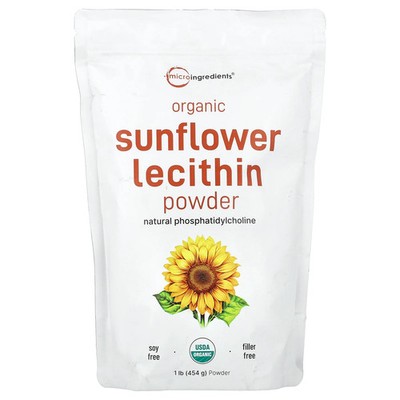 Organic Sunflower Lecithin Powder, 1 lb (454 g)