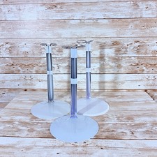 Lot of 3 Metal Doll Stands for 12-17" Dolls White Adjustable
