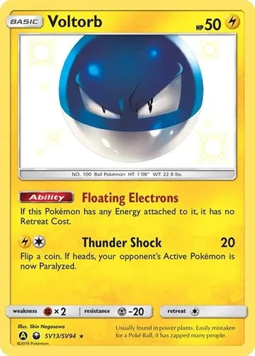 Voltorb SV13/SV94 Hidden Fates: Shiny Vault Holo