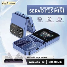 SERVO F15 Mini Flip Phone - Dual SIM, Magic Voice, Auto Call Record, Flashlight