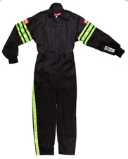 RaceQuip One Piece Single Layer Racing Driver Fire Suit SFI 3.2A/ 1 Green Trim