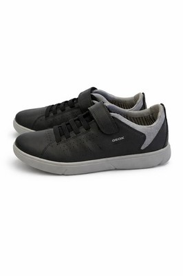 Geox Respira Teens/Mens Breathable Antishock Hook Sneakers Black Gray size 6 (39