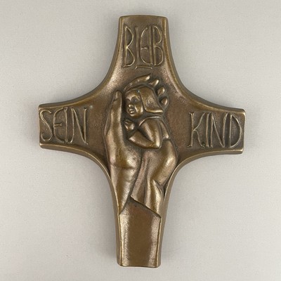 Stay His Child Bleib Sein Kind Bronze?? Wall Cross