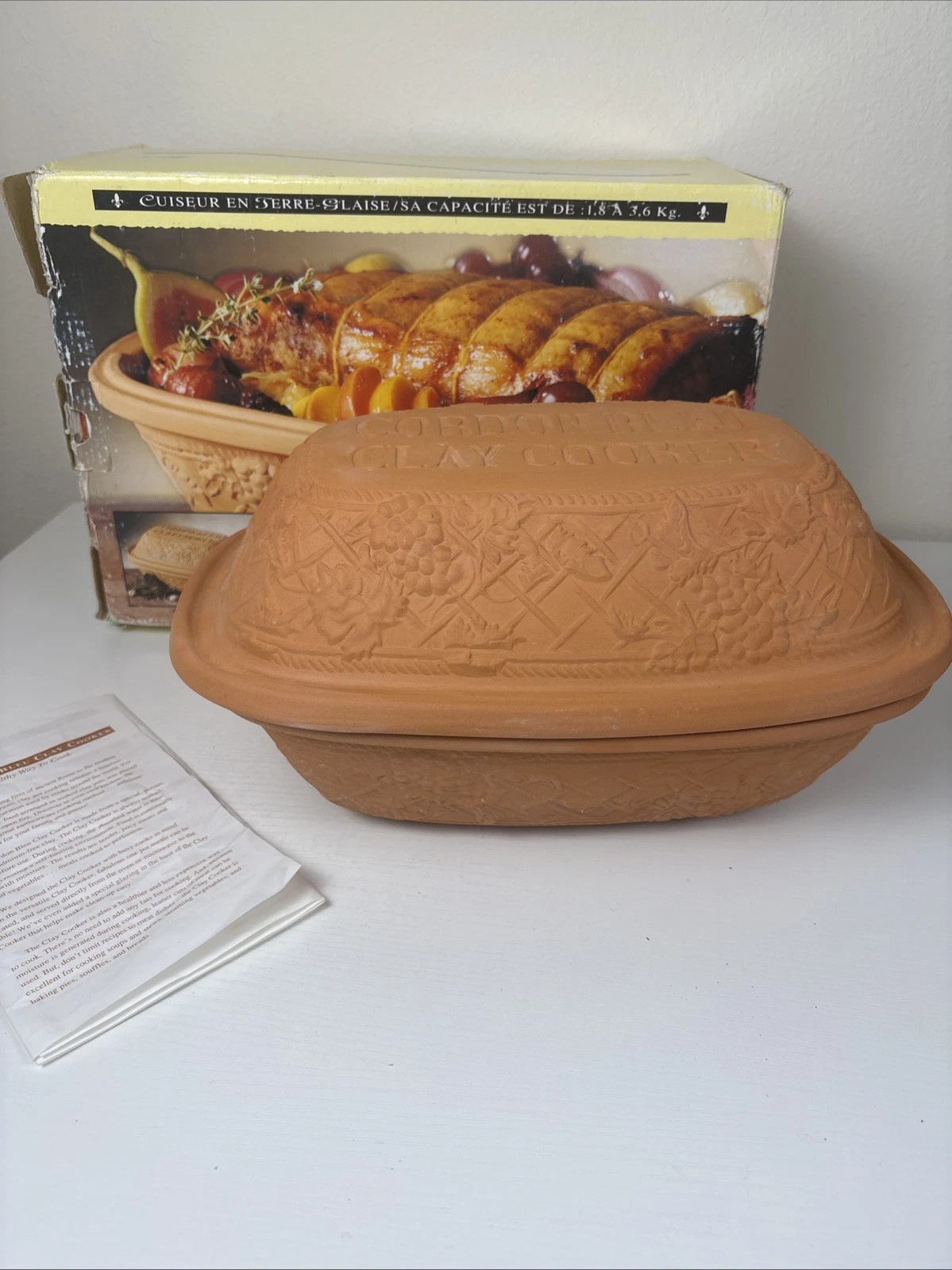 Cordon Bleu In Box Clay Pot Cooker Clay Cooker 4 To 8 Lb Capacity SOURDOUGH