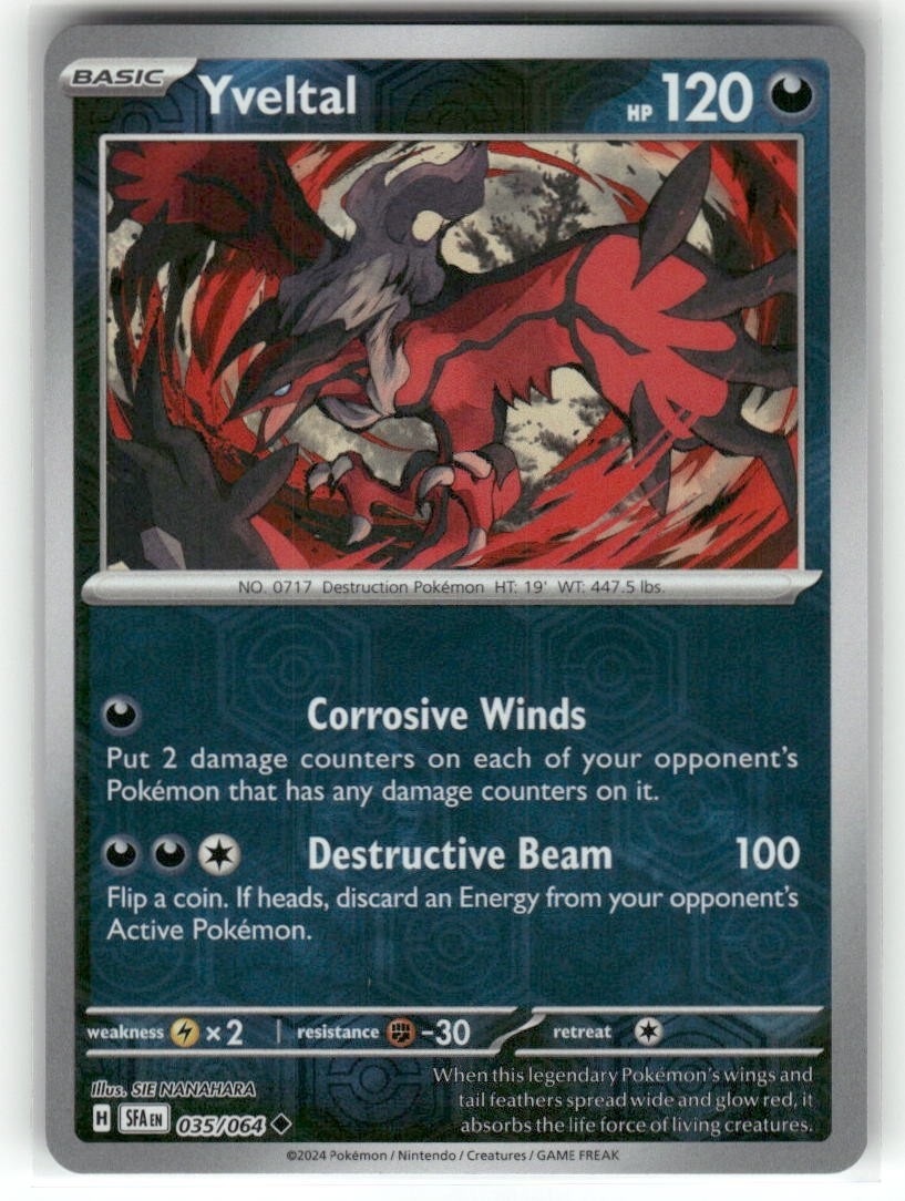Yveltal 035/064 Shrouded Fable Reverse Holo Pokemon TCG