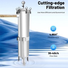 2" NPT Bag Filter Housing 150 Psi 304 Stainless Steel In/Out 2 Bag Filter