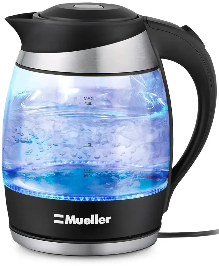 Mueller Electric Kettle Boiling Water Led Light Glass MLR010020N 2200W 1.8L
