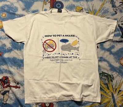 Vintage Aquarium I Got To Pet A Shark New Orleans Single Stitch T-Shirt Sz  xL