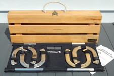 Sportcraft Horseshoe Set Forged Steel Pitching Shoe Game Stakes Carry Case Crate