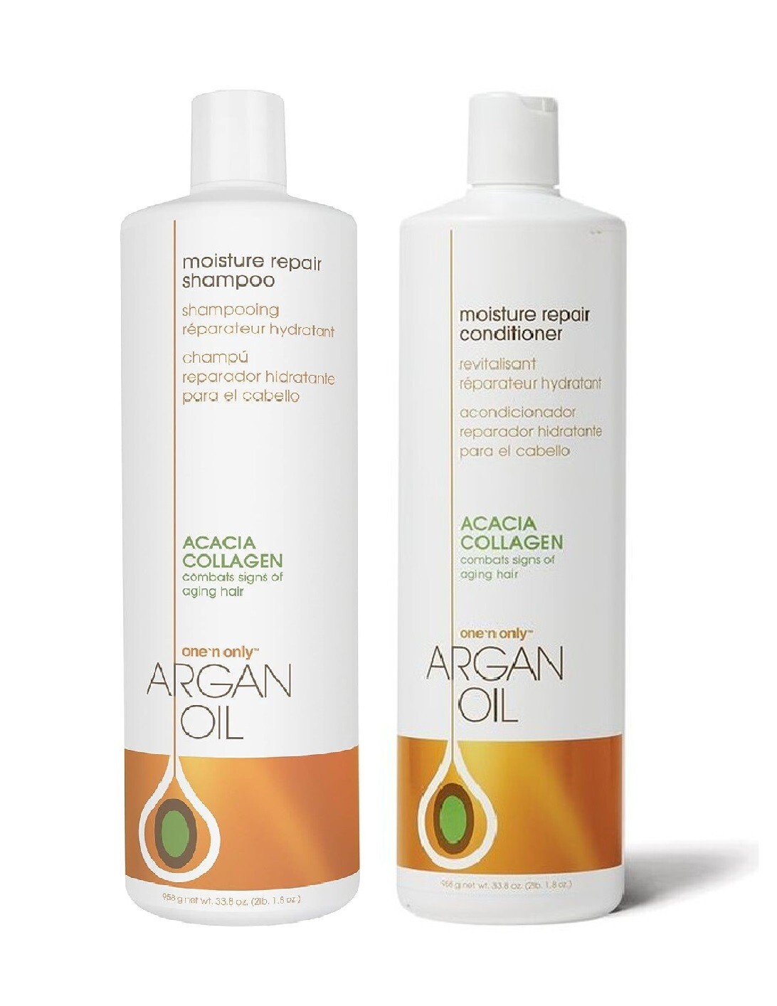 One n Only Аргановое масло Увлажняющий восстанавливающий шампунь и кондиционер Унисекс 33,8 унции Duo