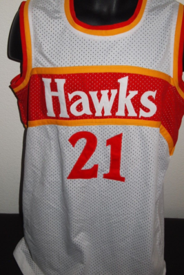 Maillot NBA Atlanta Hawks n°21 Dominique Wilkins blanc Throwback