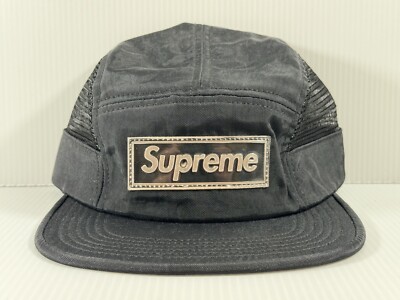 SUPREME SS15 SIDE MESH REFLECTIVE CAMP CAP BLACK BRAND NEW BOX 