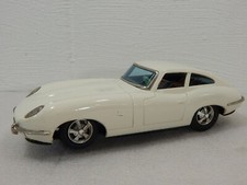 TAKATOKU TT Japan 11" Jaguar XK-E Type Bump N Go Battery Operated Tin Toy
