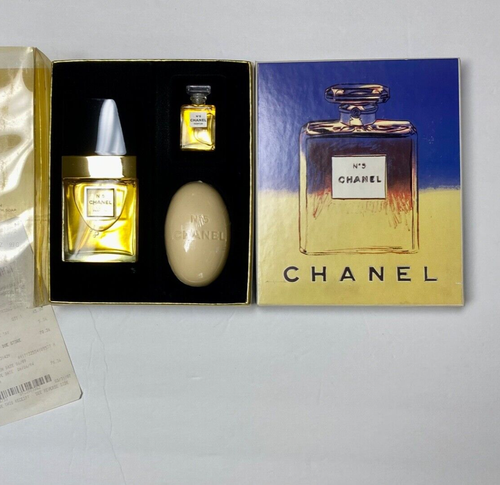 Chanel No 5 Perfume Set Parfum Soap Body Mist Limited Edition Andy Warhol 1997