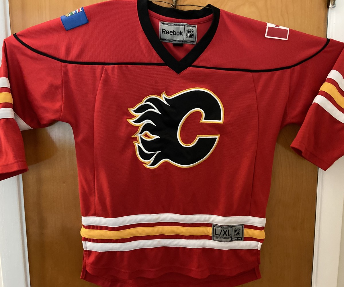 NHL Reebok Red Calgary Flames Hockey Jersey Youth Large/XL Blank