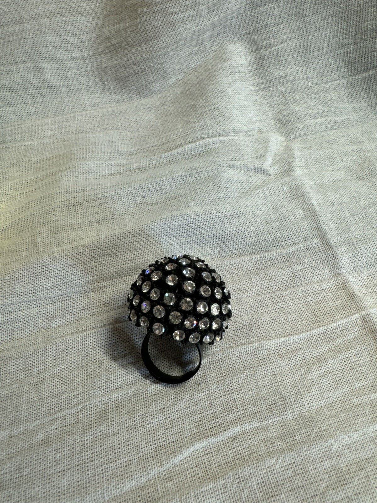 Rhinestone Dome Style Statement Ring Adjustable - image 3