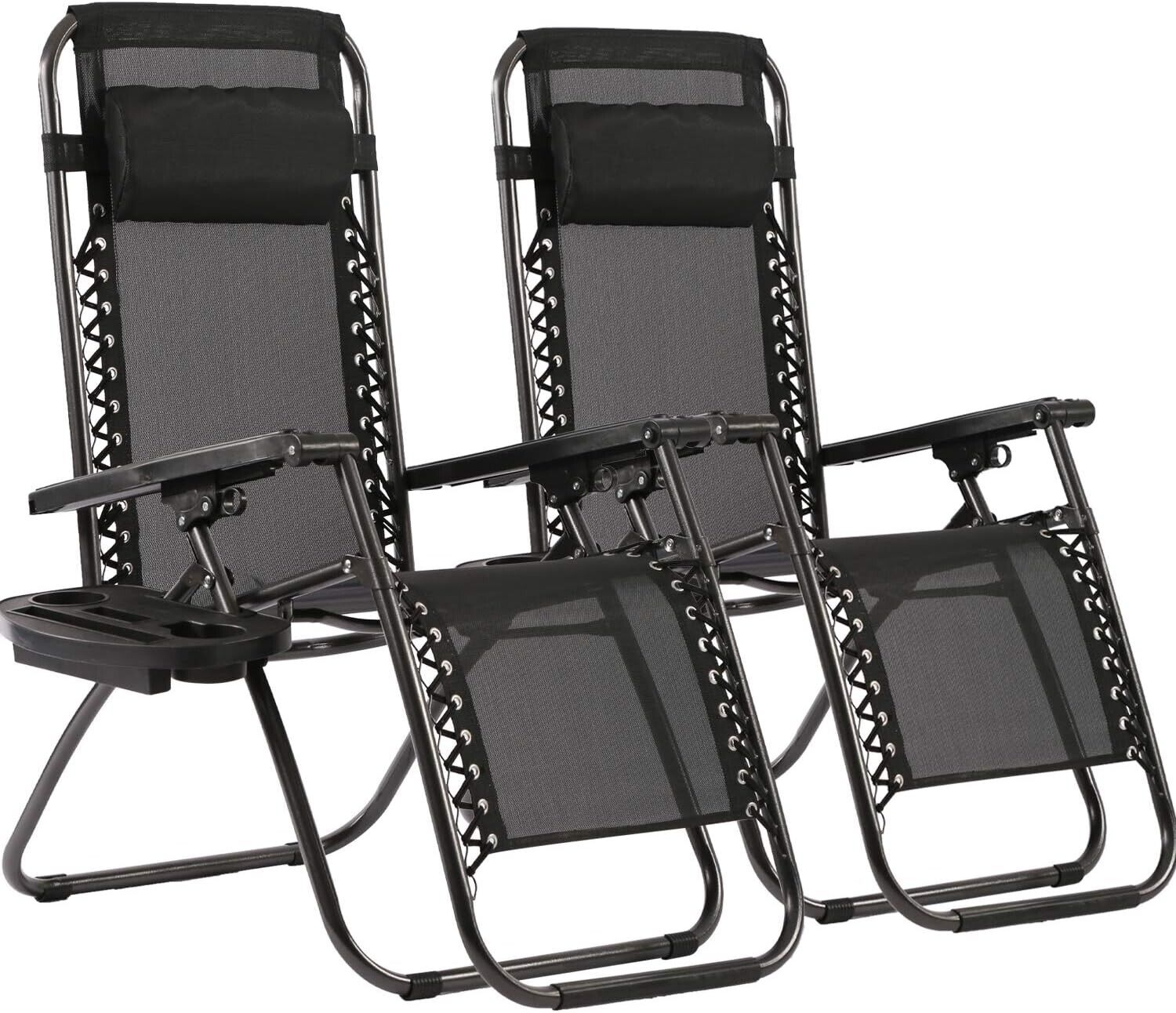 Set of 2 Zero Gravity Chair Lounge Chair Lawn Chair Outdoor Chair Deck Chairs