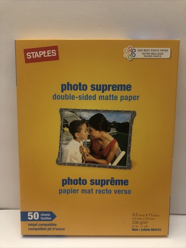 NEW/SEALED STAPLES Photo Supreme 8.5 x11 Double-Sided Matte 50 Sheets #564121 - Picture 3 of 6