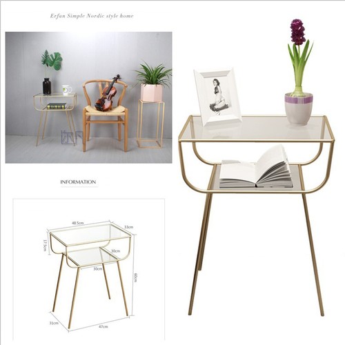 XCJump Bedside Table – Modern Tempered Glass Side Table with Sturdy Metal Frame - Picture 2 of 8