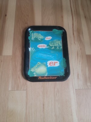 Vintage Budweiser Frogs 1996 Tray Display Advertisement  Sign 90s Advertising 