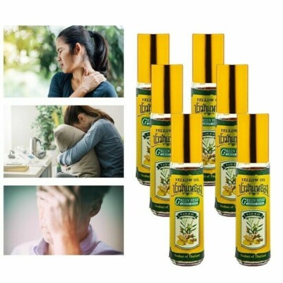 5 ml. Green Herb Thai Therapeutic Oil Ball Tip Insect Bite Dizzy Stress Relieves