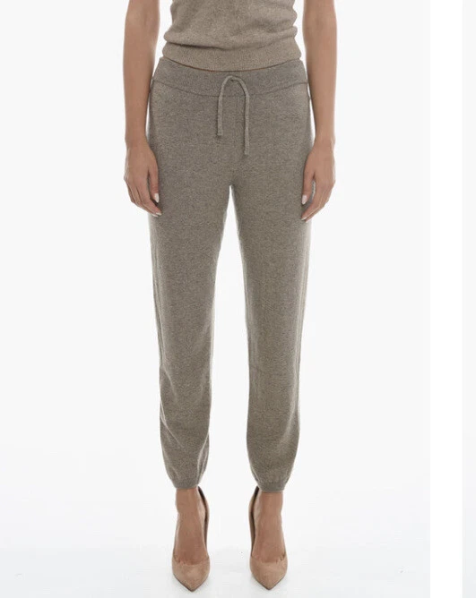 $380 NWT Tahari 100% Cashmere knit Jogger pants lounge Pants women Gray  Size L