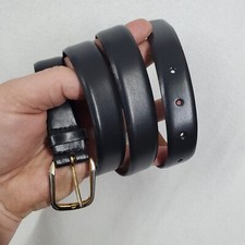 Christian Dior Split Leather Belt Black Size 90 / 38 Gold-Silver Tones 218585