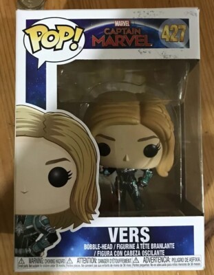 Neu Captain Marvel 427 Vinyl Figur Funko Pop VERS BOBBLE ~ KOPF Sammlerstück