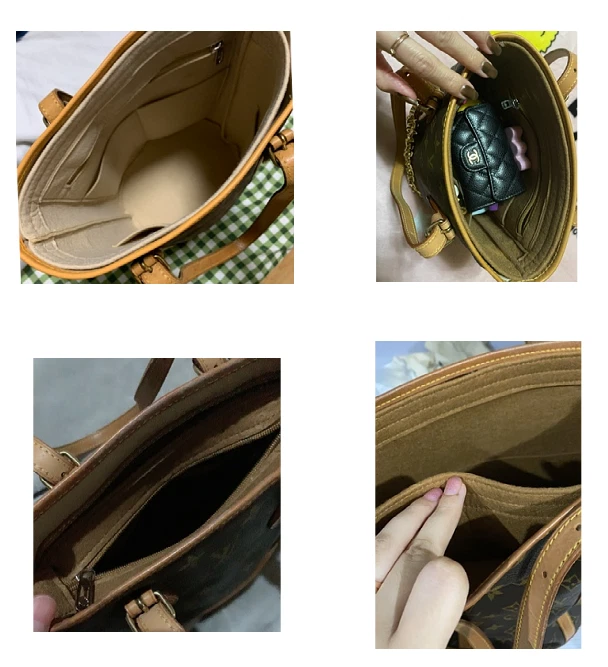 LV Large Bucket Bag GM Organizer/Shaper/Insert replace leather vachetta  Strap