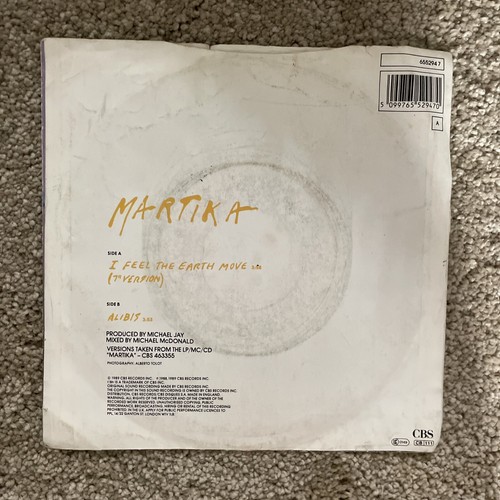 Martika I Feel The Earth Move UK 7" Vinyl Record Single 1989 - Picture 2 of 2