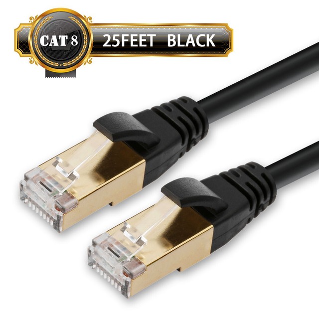 Cat.7A+ (Cat 8) Network Lan Cable, 25FT, Pure&Thick Copper